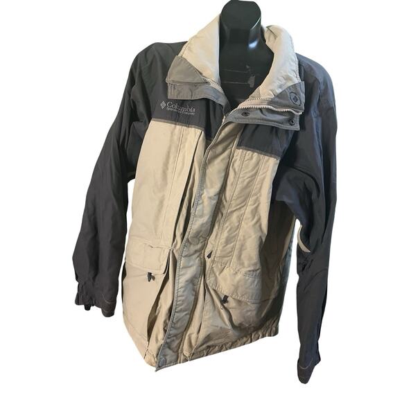 Columbia Sportswear Men’s Jacket M Beige Black Full Zip Pockets Rockvale - Picture 1 of 16